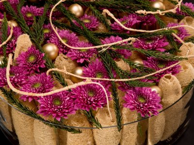 Kerst bloemwerk met Romance Purple