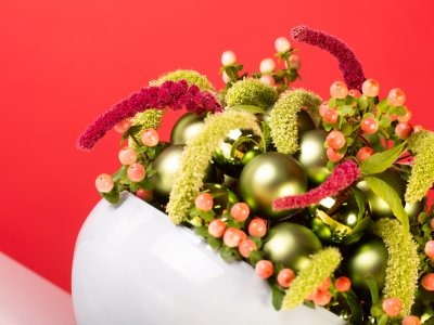 Frame gemaakt van kerstballen