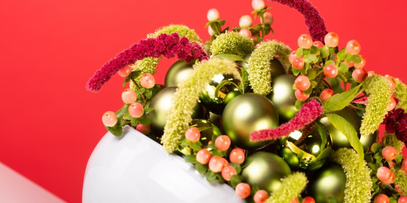 Frame gemaakt van kerstballen