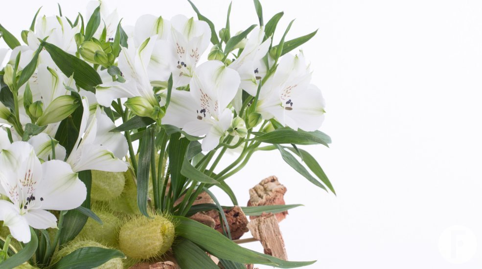 Natuurlijk Alstroemeria boeket met open bloemen close-up