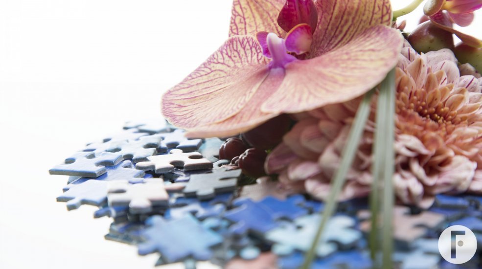 Puzzelstukjes close-up