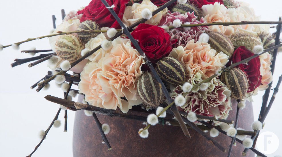 Valentijnsdag bloemwerk