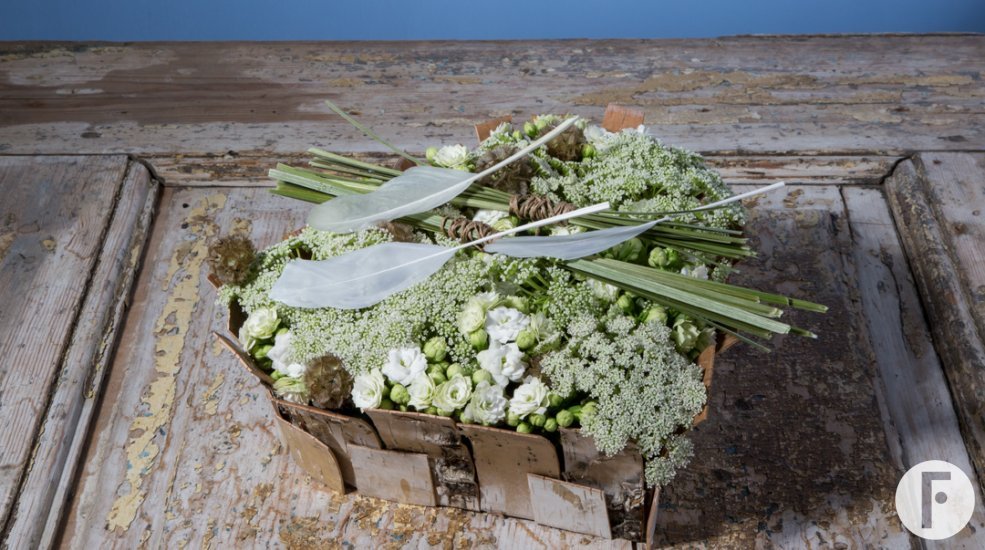 funeral flower arrangement Pim van den Akker white