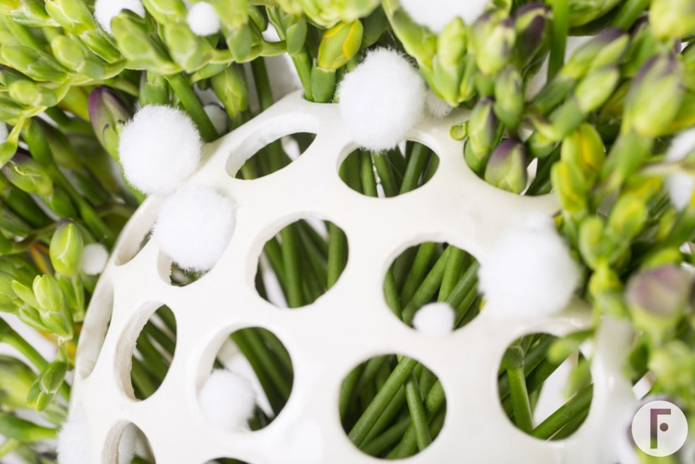 Kleurrijke Freesia bol close-up