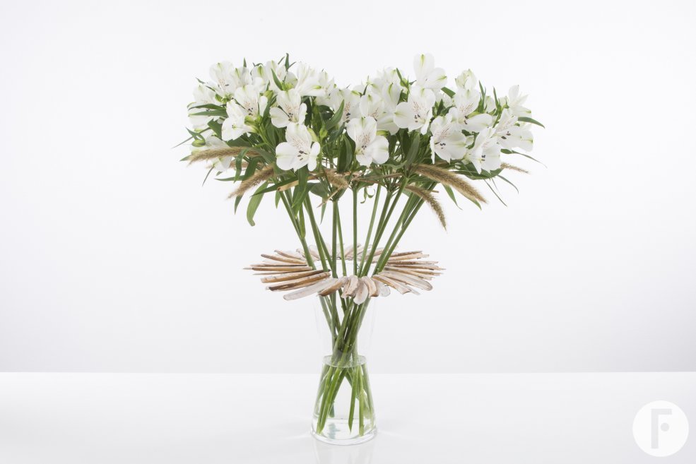 Zomers ontwerp met bloeiende Alstroemeria 'Frozen'