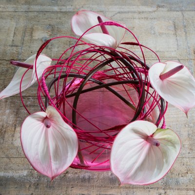 simpel boeket met Anthurium