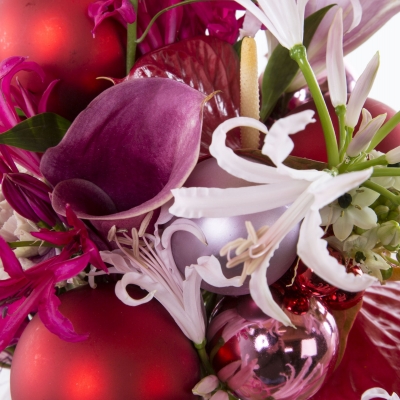 Roze kerstboeket