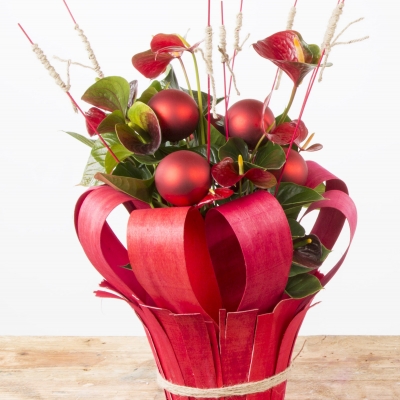Anthurium plant Kerstarrangement - FuertaPlanta