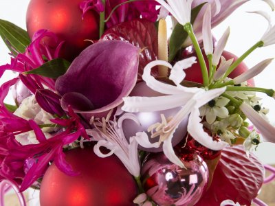 Roze kerstboeket