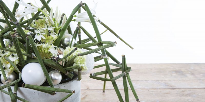 Stijlvol bloemwerk met Equisetum en Ornithogalum