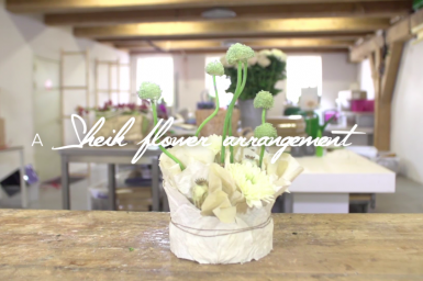 Bloemwerk met 'Sheik' chrysanten