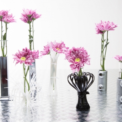 DIY tiewraps vaasjes 