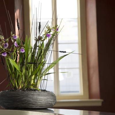Tafeldecoratie met Afrikaanse Zygopetalum