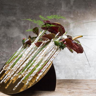 Kerst arrangement met Anthuriums