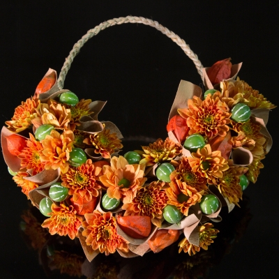 Urndecoratie in herfsttinten