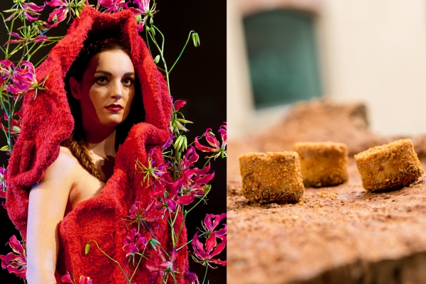Weelderige rode jurk met Gloriosa