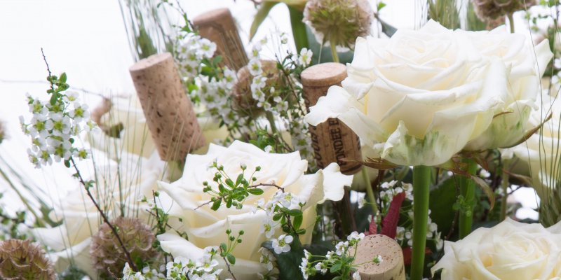 Vintage bloemwerk met rozen