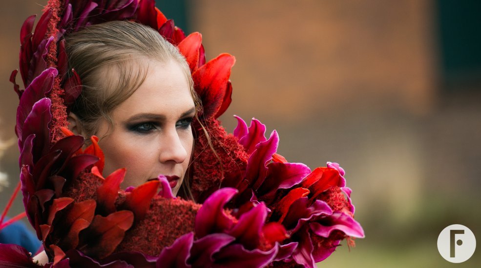 Your lily red dress close up