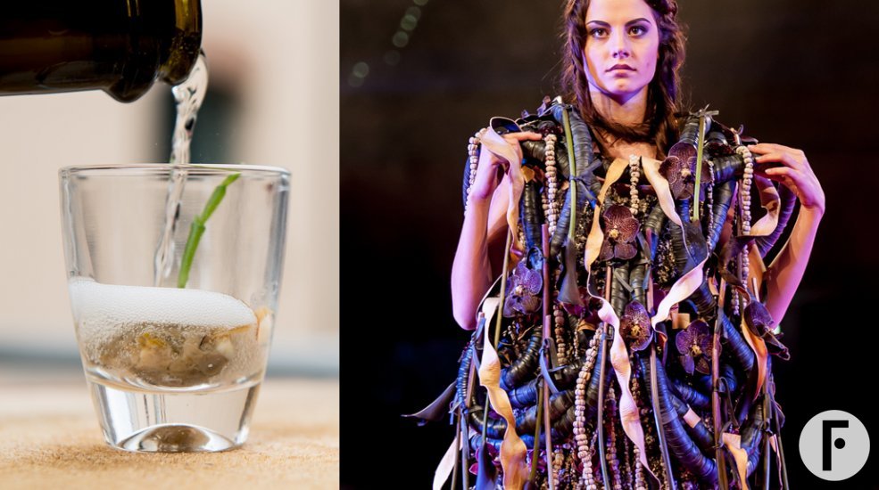 zwarte jurk en hapje