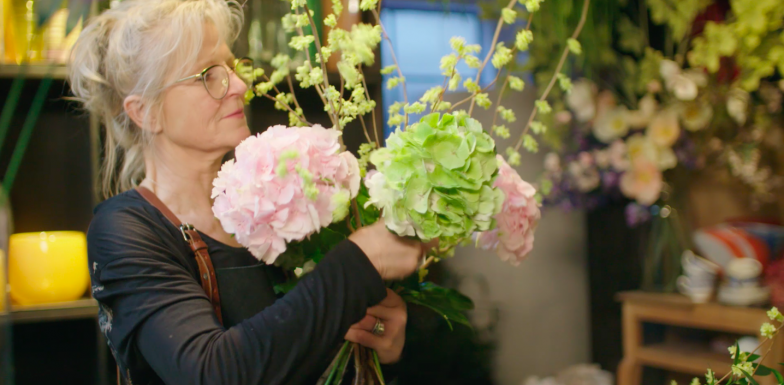 Gemengd boeket met kern van Hortensia