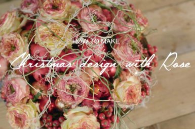 Kerststuk met rozen